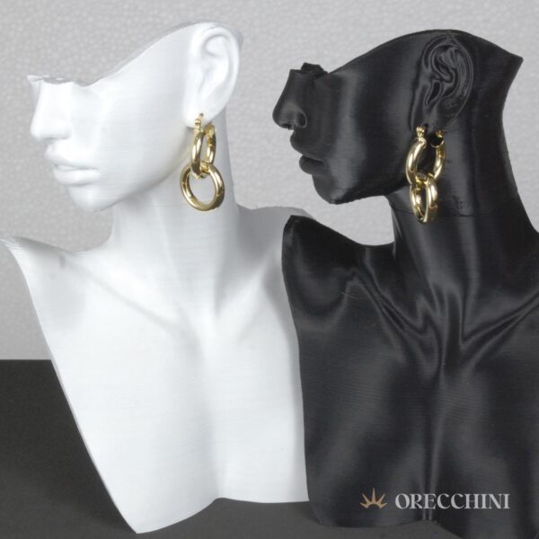ARGOLA TUBULAR DOIS AROS C/ GANCHO ITALIANO BANHADA A OURO 18K - Image 3