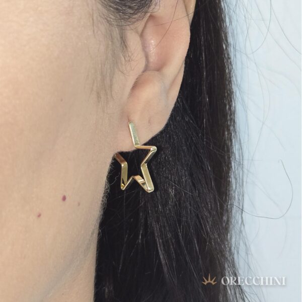 ARGOLA ESTRELA C/ TARRAXA BANHADA A OURO 18K - Image 2