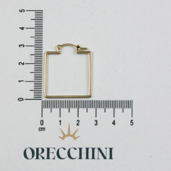 ARGOLA QUADRADA FINA C/ GANCHO ITALIANO BANHADA A OURO 18K - Image 4