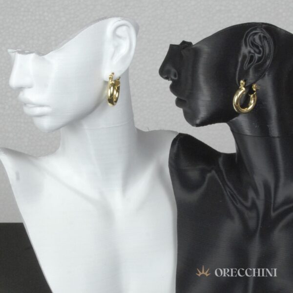 ARGOLA TUBULAR PQ. C/ GANCHO ITALIANO BANHADA A OURO 18K - Image 3