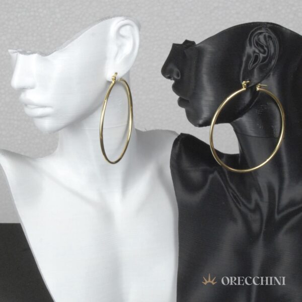 ARGOLA TUBULAR FIO 2 C/ GANCHO ITALIANO BANHADA A OURO 18K - Image 3