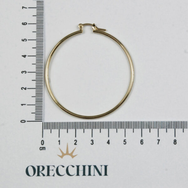 ARGOLA TUBULAR FIO 2 C/ GANCHO ITALIANO BANHADA A OURO 18K - Image 4