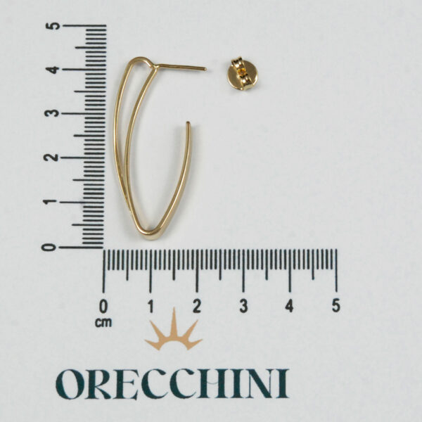 ARGOLA ELIPTICA DETALHE LATERAL GD. C/ TARRAXA BANHADA A OURO 18K - Image 4