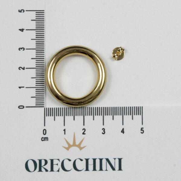 ARGOLA FRONTAL TUBULAR GD. C/ TARRAXA BANHADA A OURO 18K - Image 4