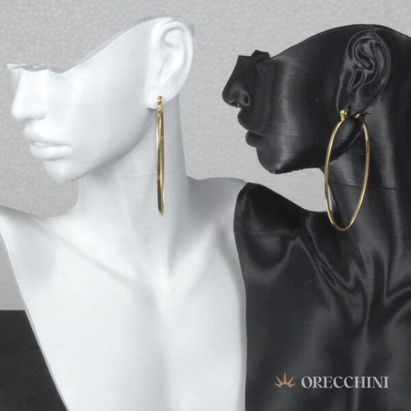 ARGOLA OVAL C/ GANCHO ITALIANO BANHADA A OURO 18K - Image 3