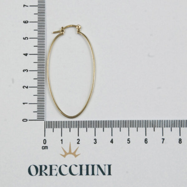 ARGOLA OVAL C/ GANCHO ITALIANO BANHADA A OURO 18K - Image 4