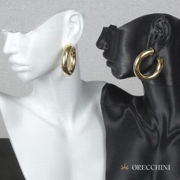 ARGOLA LATERAL TUBULAR 6MM C/ TARRAXA BANHADA A OURO 18K - Image 3