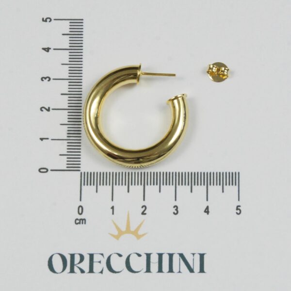 ARGOLA LATERAL TUBULAR 6MM C/ TARRAXA BANHADA A OURO 18K - Image 4