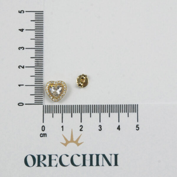 BRINCO CRAVEJADO CORAÇÃO MD. C/ TARRAXA BANHADO A OURO 18K - Image 4