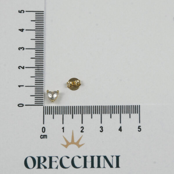 BRINCO CRAVEJADO CORAÇÃO PQ. C/ TARRAXA BANHADO A OURO 18K - Image 4