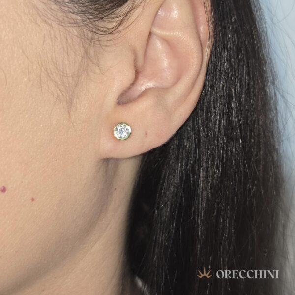 BRINCO CRAVEJADO INGLÊS GD. C/ TARRAXA BANHADO A OURO 18K - Image 2