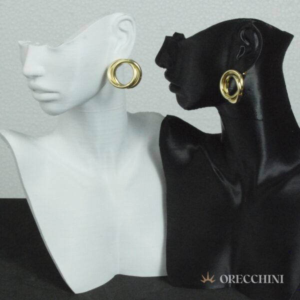 BRINCO FRONTAL ELOS TUBULARES GD. C/ TARRAXA BANHADO A OURO 18K - Image 3