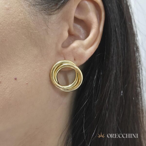 BRINCO FRONTAL ELOS TUBULARES GD. C/ TARRAXA BANHADO A OURO 18K - Image 2
