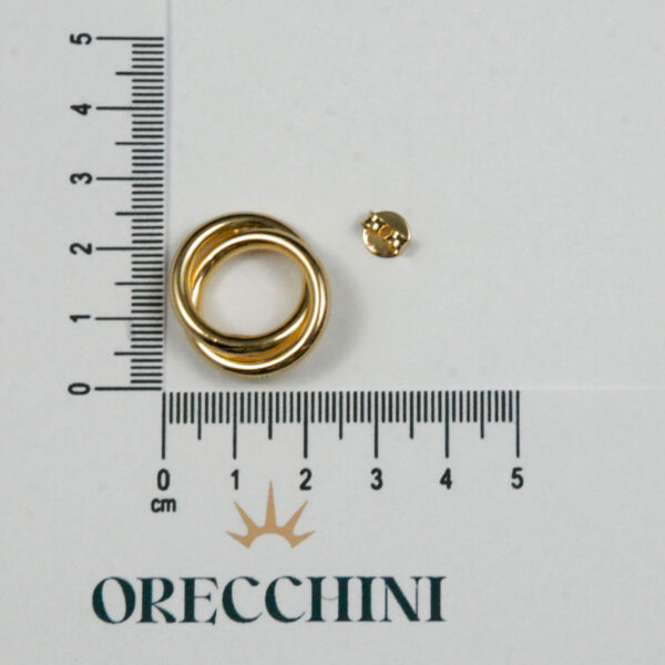 BRINCO FRONTAL ELOS TUBULARES GD. C/ TARRAXA BANHADO A OURO 18K - Image 4