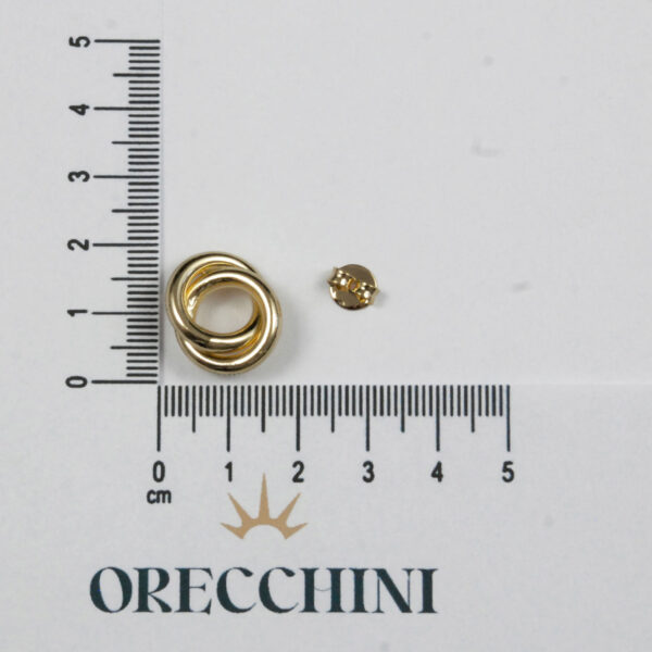 BRINCO FRONTAL ELOS TUBULARES PQ. C/ TARRAXA BANHADO A OURO 18K - Image 4