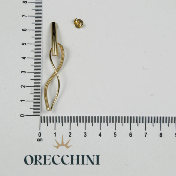 BRINCO FRONTAL TORCIDO C/ TARRAXA BANHADO A OURO 18K - Image 4