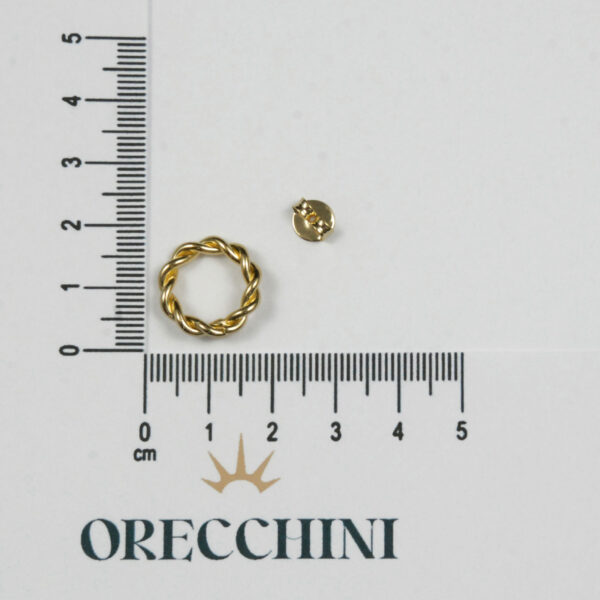 BRINCO FRONTAL FIO TORCIDO C/ TARRAXA BANHADO A OURO 18K - Image 4