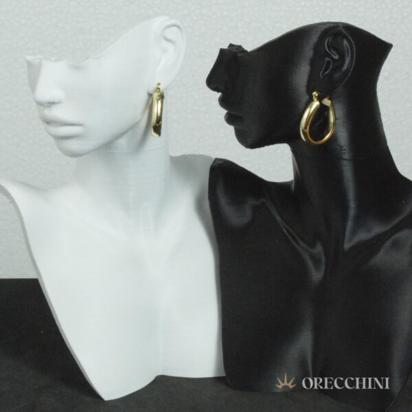 ARGOLA TUBULAR GOTA C/ GANCHO ITALIANO BANHADA A OURO 18K - Image 3