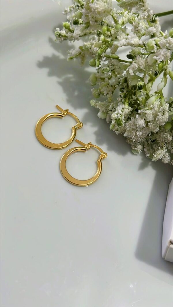 ARGOLA AMASSADA FIO 2 C/ GANCHO ITALIANO BANHADA A OURO 18K