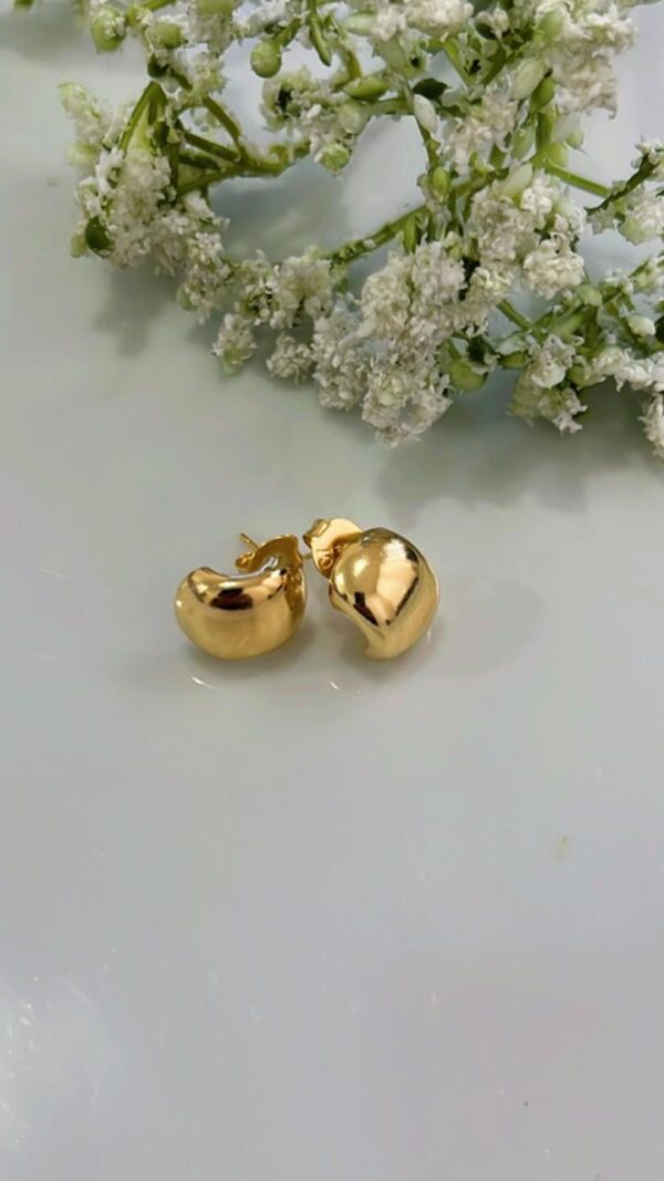 BRINCO CONCHA LISA C/ TARRAXA BANHADO A OURO 18K